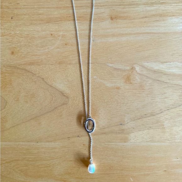 Sterling Silver Pearl Drop Necklace - Picture 1 of 2